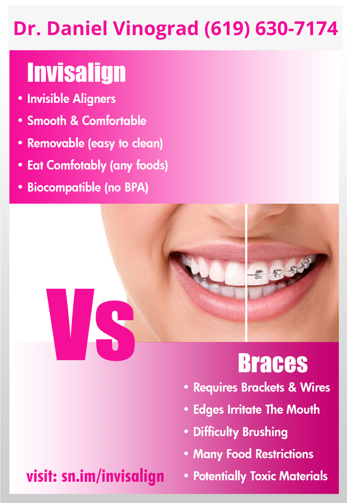 Invisalign vs Braces Infographic